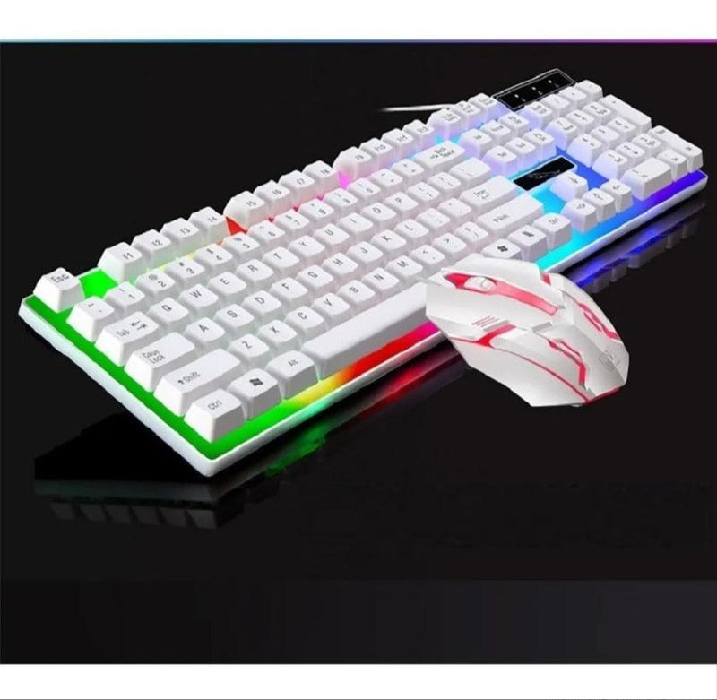 Kit Gamer Teclado Semi Mecânico + Mouse Gamer Branco