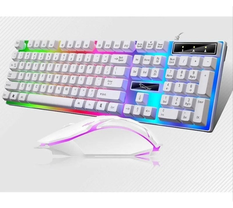 Kit Gamer Teclado Semi Mecânico + Mouse Gamer Branco