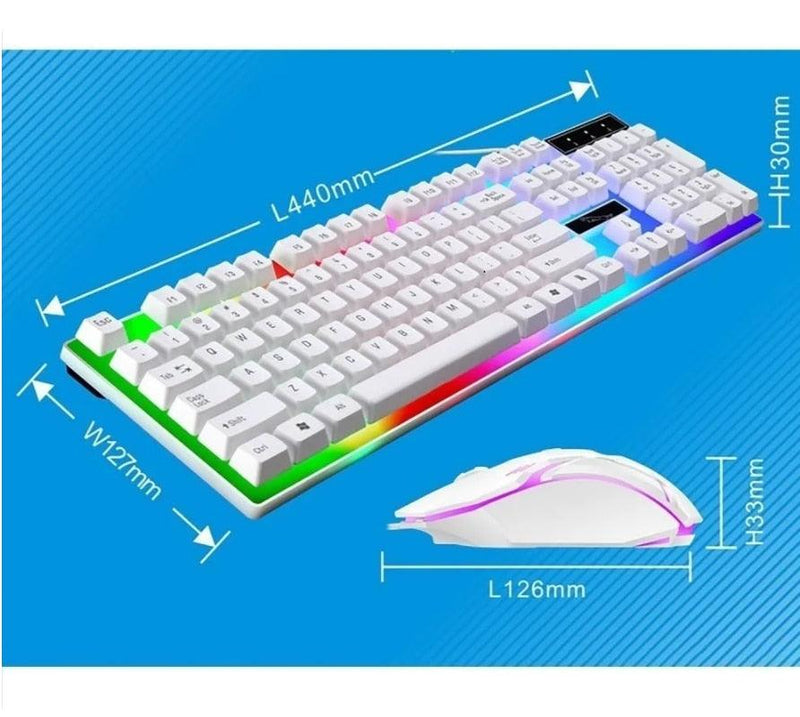 Kit Gamer Teclado Semi Mecânico + Mouse Gamer Branco