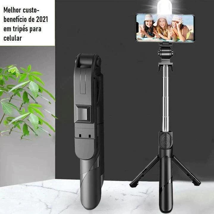 Suporte Tripé profissional + LED + controle remoto bluetooth - StickPod